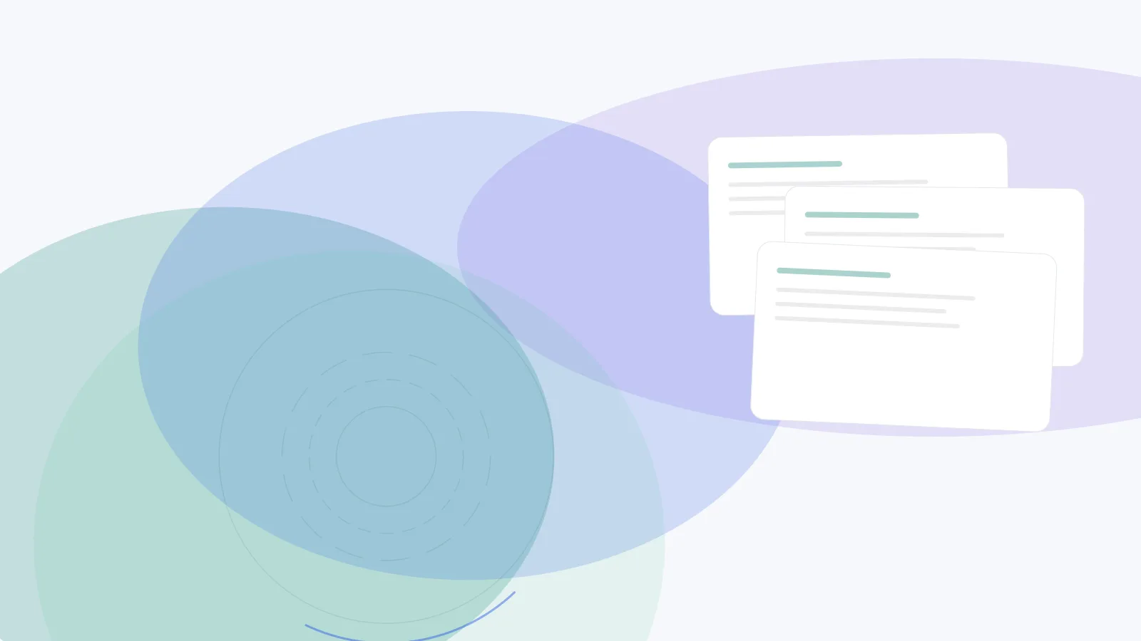 Abstract cover for Building an Audit-Ready Vulnerability Management Workflow: layered evidence sheets in teal, blue, and violet.