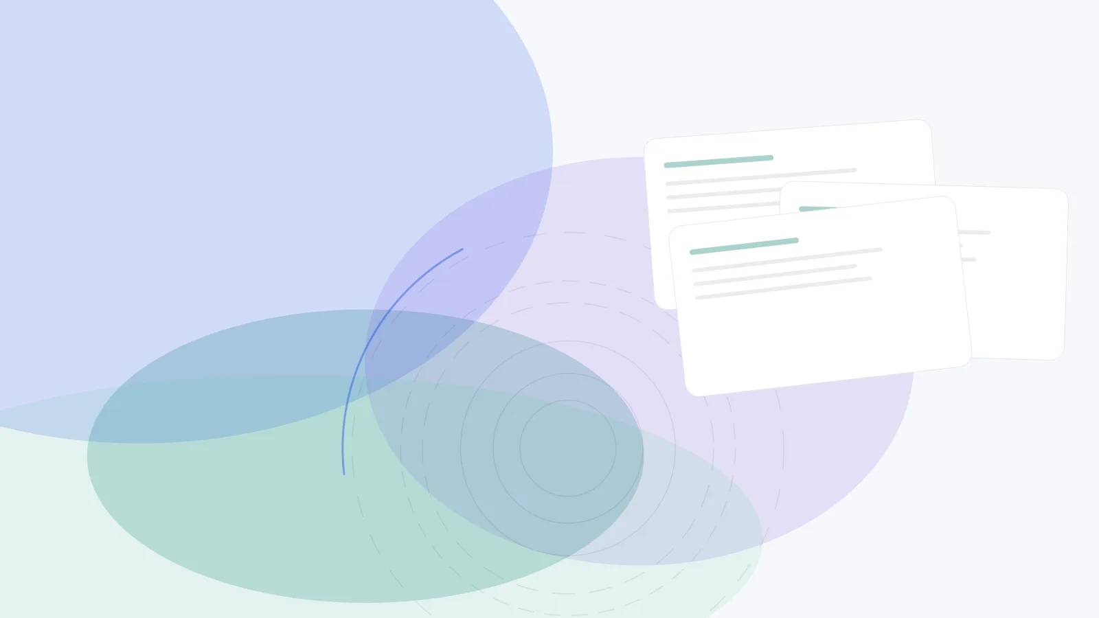 Abstract cover for PCI DSS Readiness for SaaS Platforms Handling Payments: layered evidence sheets in teal, blue, and violet.