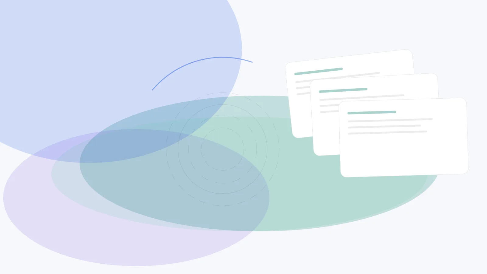 Abstract cover for SOC 2 Readiness: What Evidence Actually Matters: layered evidence sheets in teal, blue, and violet.